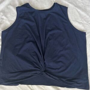 Eddie Bauer Dark Blue Twist Knot Tank Top
